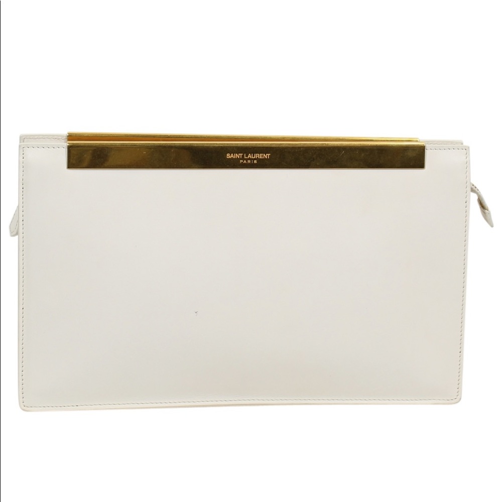 Saint Laurent Lutetia Clutch Ecru